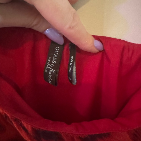 Red Animal Print One-Shoulder Top - Picture 6 of 10